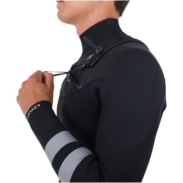 2025 Hurley Mens Advant 4/3mm Chest Zip Wetsuit MFS0013423 - Black